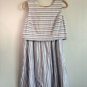Forever 21 Blue and White Striped 2-piece Top and Skirt